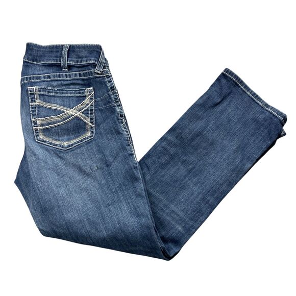 Ariat Denim - Ariat‎ 32S Real Denim Cotton Blend Straight Leg Jeans (loose thread)